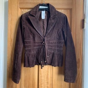 NWOT: Brown Suede leather jacket